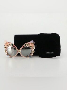 Dolce & Gabbana DG4292 Floral Appliqué & Embellished Butterfly Sunglasses W Case